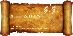 Glanz Zoltán névjegykártya