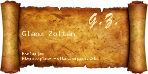 Glanz Zoltán névjegykártya